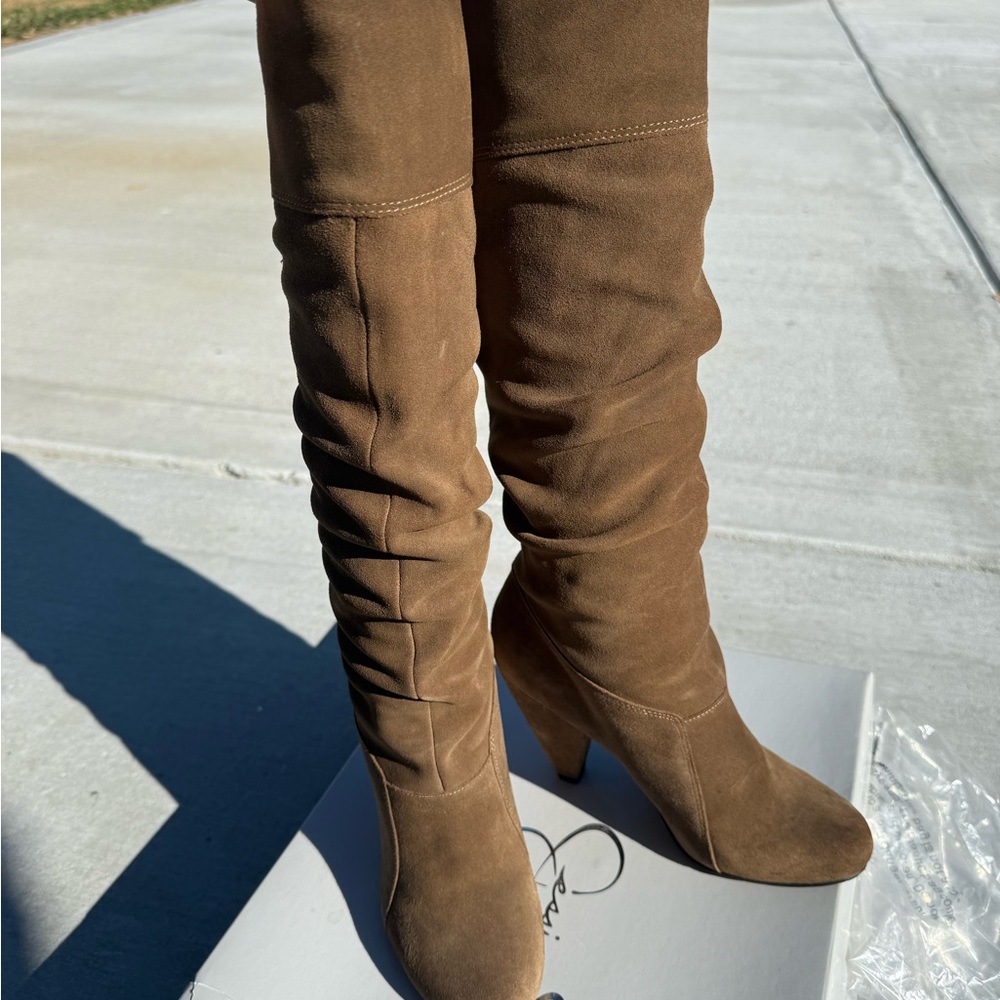 SOLD: Jessica Simpson Tan Over the Knee Boots